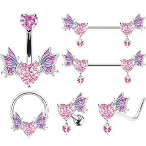 Sexy Butterfly Wings Shiny Zircon Body Jewelry Body Piercing Jewelry