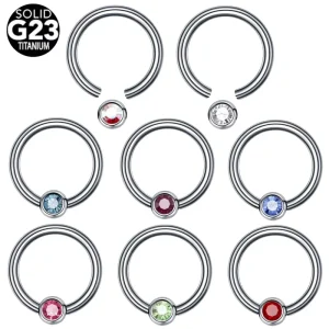 Sexy Children’s G23 Titanium Segment Ring Mixed Colors Nose Lip Eyebrow Tongue Ear Ring Orthodox Captive Bead Body Zircon Gold