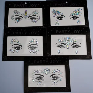 Sexy Face Tattoo Stickers Glitter Fake Tattoos Rhinestones for Woman Temporary Tattoos Party DIY Holiday Face Jewels