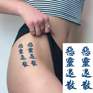 Sexy Fashion Semi Permanent Water Transfer Tattoo Stickers Blue Herbal Paper Eco Friendly Custom Logo 15 Days Lasting