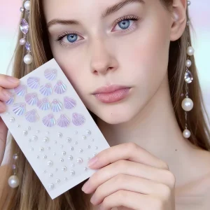 Sexy Fashionable Face Gem Crystal Rhinestone Stickers 3D Design Temporary Self Adhesive Temporary Body Tattoo Hand Festival Body