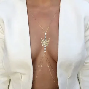 Sexy Full Crystal Butterfly Body Chain Waist Jewelry