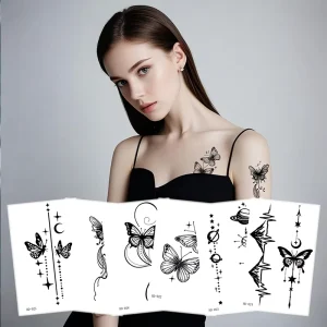 Sexy Half Flower Arm Stickers Dark Series Water-Proof Butterfly Tattoo From Printing Process