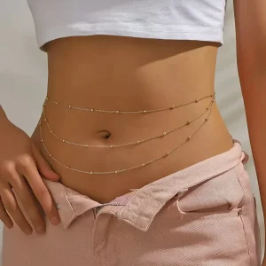 Sexy Stainless Steel Celestial Charm Body Chain Jewelry Women Gold Plated Dainty Waist Beach Bikini Belly Necklace
