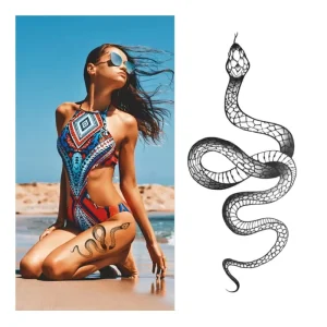 Sexy Women Body Art Arm 15 Days Long Lasting Snake Juice Ink Waterproof Semi Permanent Temporary Tattoo Sticker