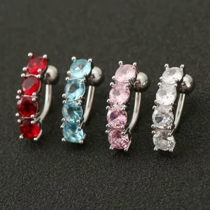 Shescity Price Fashionable Body Jewelry Colorful Zircon Designer Personalized Puncture Navel Nails Jewelry for Party
