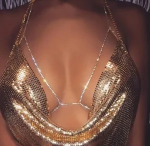 Shiny Rhinestone Body Chain Jewelry Necklace for Women N205170