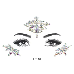 Shiny Rhinestone Face Gem Temporary Diamond Tattoo Sticker Glittering Face Jewels for Rave Parties