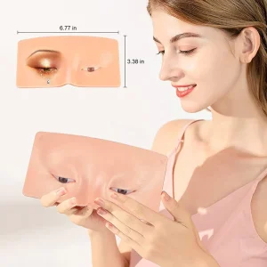 Silicone 3D Eyebrow Eye Makeup Training Practice Skin Makeup Tool Simulated Human Skin Eye Makeup Practice Board