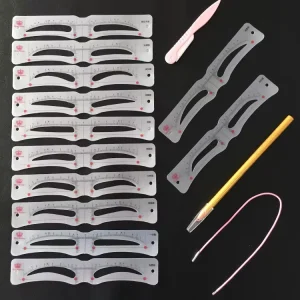 Silicone Permanent Makeup Eyebrow Stencil With Strap Adjustable Eyebrow Shaping Template Stencil Tool Microblading