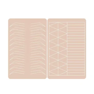 Silicone Practice Skin Permanent Makeup Training Latex Sheet Double Sided Print with Brows Design for Brows Hair Stroke Practice