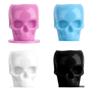 Silicone Skull Ink Caps, 200PCS/bag, Wide Base, Tattoo Permanent Makeup Accessories