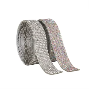 Silver Diamond Crystal Bling Wrap Strips Roll Glitter Jewel Sticker Tape Rhinestone Self-adhesive Strip Roll for DIY