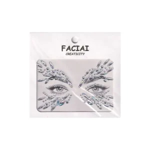 Silver Face Gem | Holographic Rhinestone Face Stickers | Festival & Party Face Decor