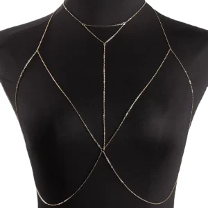 Simple Chest Chain for Women Shiny Leisure Body Chain Jewelry for Women Summer Beach Party Bikini Dressing Accessories