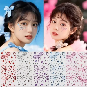 Singing Stage Performance Photo Butterfly Knot Heart Face Diamond Sticker Handmade Journal Phone Sticker DIY Refrigerator Magnet