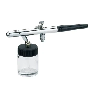Siphon Feed Airbrush 0.3mm with 2 Cups Bottom Bottle for Continuous Spraying, Automotive Painting & Industrial Use Dual-Action