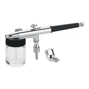 Siphon Feed Dual Action Airbrush 0.3mm with 7CC 22CC Bottom Bottle for Continuous Spraying, Automotive Painting & Industrial Use