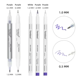 Skin Marker Pen Sterile Individually Wrapped Waterproof Tattoo Marking Pen for Microblading Wild Eyebrow Lip Liner Training Tool