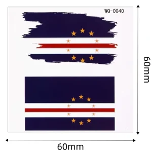 Skin Safe Flag Face Stickers Waterproof Temporary Tattoo Decals for USA Canada Mexico Football Match