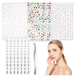 Skin Safe Self Adhesive Fashionable Custom Crystal Face Body Diamond Stickers Temporary Tattoo Music Carnival Cosplay Party
