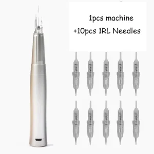 Sliver Wireless Permanent Makeup Tattoo Machine with 3 Levels Speed Tattoo Pen for Eyebrow Academy Training with Needle
