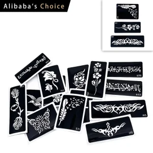 Small Image Temporary Tattoo Template Body Painting Stencil Paper for Henna Tattoo