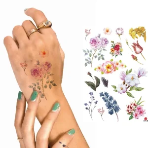 Small Indian White Paper Flower Waterproof Custom Tattoo Stickers for Men and Women