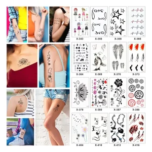 Small Size Colorful Black Designs Custom Temporary Waterproof Tattoo Sticker for Pretty Girls