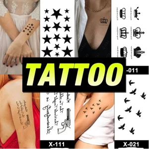 Small Size Hands Fingers Waterproof Temporary Tattoo Sticker Black Designs