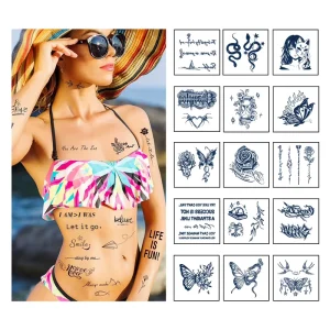 Small Size Ink Herbal Juice Temporary Body Tattoo Long Lasting Makeup Arm Hands Semi Permanent Tattoo Sticker