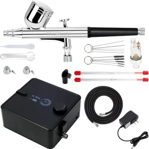 Smart Home Airbrush Tool Set Kit with Air Compressor High Pressure Air Brush Non-Clogging
