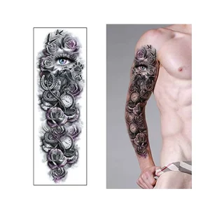 Smart Sticker Custom Large Arm Sleeve Temporary Tattoo Sticker Waterproof Eco-friendly Ink EN71 Certified for Men Women