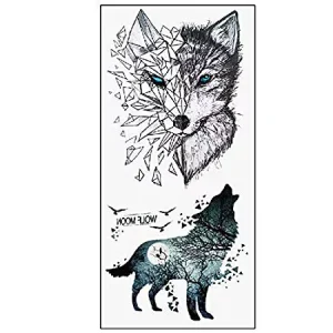 Smart Sticker Girl Neck Art Watercolor Fox Water Transfer Temporary Tattoo Sticker