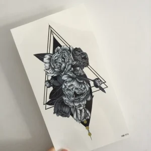 Smart Sticker OEM ODM High Quality Eco-friendly Non-Toxic Half Arm Rose Flower Gray Man Temporary Waterproof Tattoo Sticker