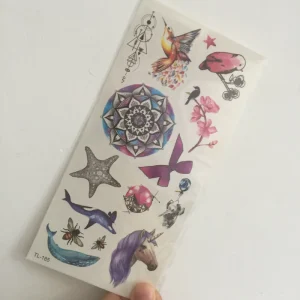 Smart Tattoo Sticker Sea Series Animals Mandala Flowers Eco Friendly Colorful
