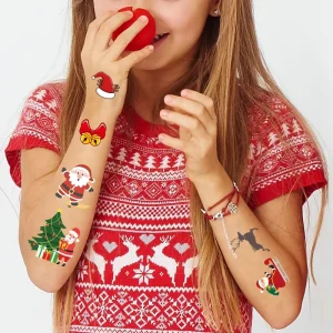 Snowman Christmas Waterproof Temporary Body Tattoo Stickers Merry Christmas Tattoo Sticker