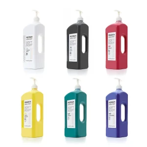 Soft Body Acrylic Paint: Basic Colors Fluid Artist Paint with Pump 2L Matt Finish & High Consistency