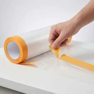 Soft HDPE Easy Tear Pre Taped Masking Film Painting Protection 55cm 110cm Various Sizes Available