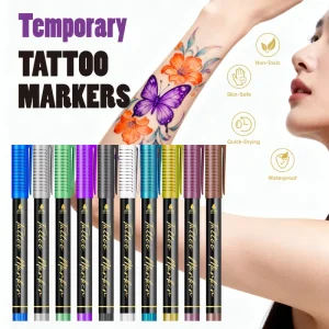 Soft Head Body Paint Pen Temporary Tattoo Marker 24 Colors Erasable Disposable for Festival Party DIY Skin Painting