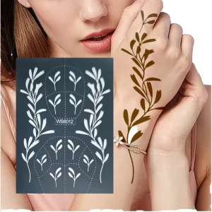 Soft Simple Mesh Template Flower Tattoo Sticker Stencil Hand Body Face Waterproof Temporary