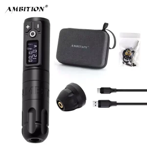 Soldier 2400mAh Coreless Motor Direct Drive Professional Wireless Tattoo Pen Gun Machine with RCA Adapter for Body Art