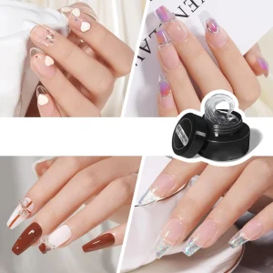 Solid Glue Gel Transparent 15ml/jar Solid Tip Gel for Press on Nail Solid Glue Gel for Nail Extension Nail Painting