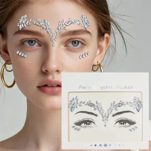 Sparkling Acrylic Self-Adhesive Face Jewelry Floral Design Perfectly Facial Rhinestones Sexy Daily Parties Masquerades