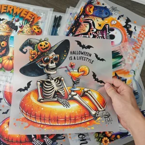 Spooky Season Beach DTF Transfers Ready Press Custom Halloween Skeleton Heat Film Printing T Shirt Patch