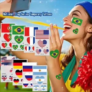 Sports Factory Price National Flag Tattoo Stickers International Sports Events Temporary Facial Tattoo Stickers