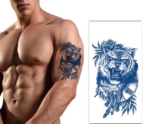 Spot Blue Semi-permanent Herbal Ink Paper Temporary Tattoo Stickers Non-Toxic Last 2 Weeks