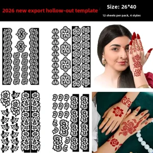 Spot Semi-permanent Lasting Henna Hollow Water Transfer Paper Tattoo Template Embroidered Tattoo Sticker Southeast Asian Style