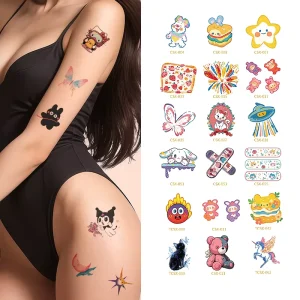 Spot of Various Styles of Non-toxic Waterless Tattoo Stickers Waterproof Sweatproof Safe Skin Friendly Tattoo Stickers