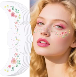 Spring New Collection Fashionable Floral Print Temporary Face Tattoo Waterproof Carnival Makeup Look Made From Paper